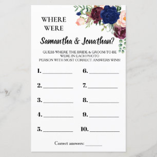 Where were they bridal shower english spanish game