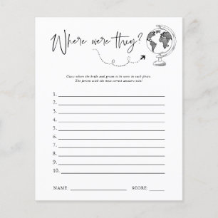 Where Were They Bridal Shower Game