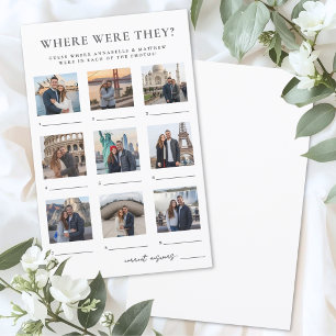 Where Were They Bridal Shower Game