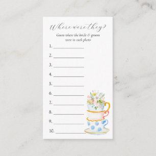 Where Were They? Bridal Shower Game Card