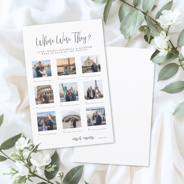 Where Were They Bridal Shower Guessing Game (Where Were They Bridal Shower Game)