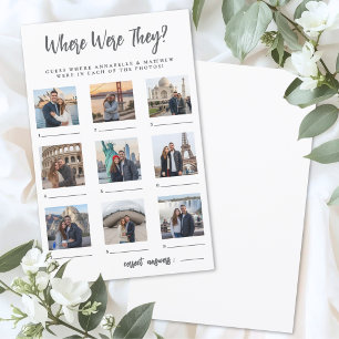 Where Were They Bridal Shower Party Game