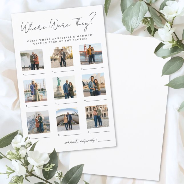 Where Were They Bridal Shower Party Game (Where Were They Bridal Shower Party Game )