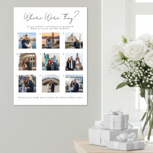 Where Were They Bridal Shower Party Game Sign