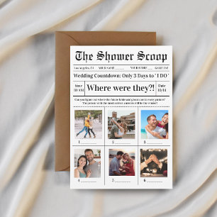 Where Were They Bridal Shower Party Wedding Game Invitation