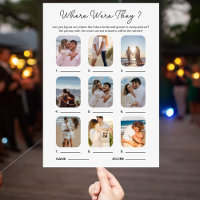 Where Were They Bridal Shower Party Wedding Game