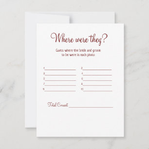 where were they bridal shower place game card