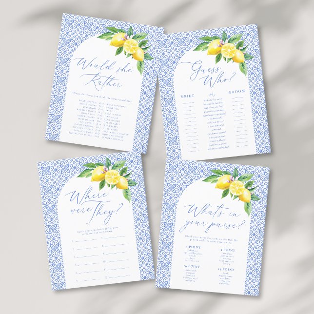 Where were They Lemon Italian Bridal Shower Game (Creator Uploaded)