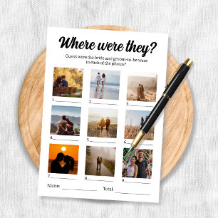 Where Were They Photo Guessing Game Card