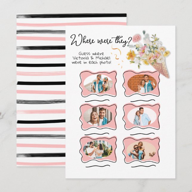 Where were they Photo Scooped Up Bridal game Invitation (Front/Back)