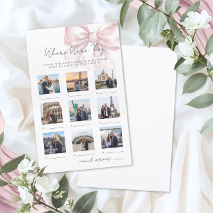Where Were They Pink Bow Bridal Shower Game