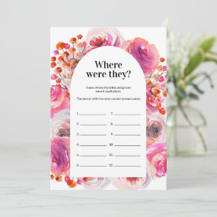 Where Were They Shower Game Bright Floral Card