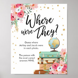 Where Were They Travel Bridal Shower Sign Game