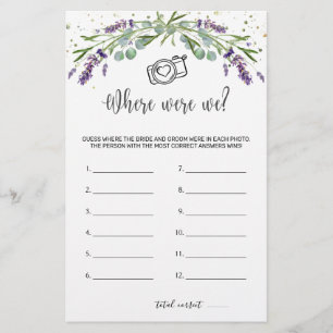 Where Were We Bridal Game Eucalyptus Lavender Stationery