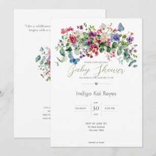 Where Wildflowers Grow Baby Shower Invitation