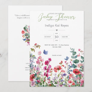 Where Wildflowers Grow Baby Shower Invitation
