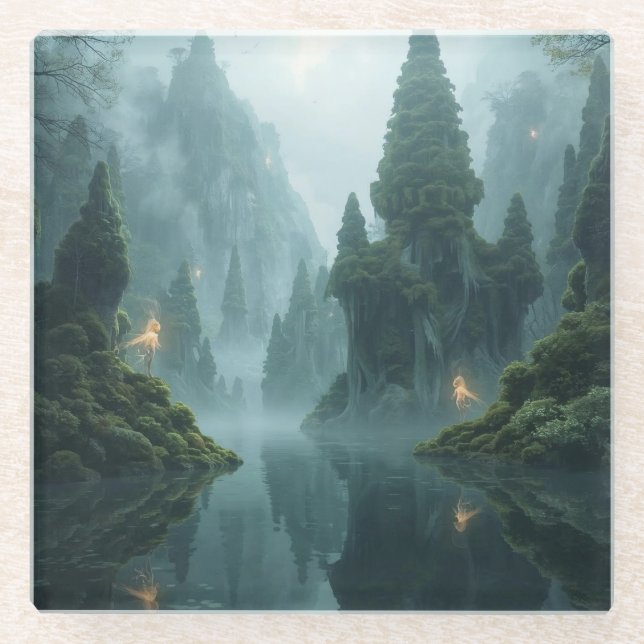 Where Winged Spirits Wander Glass Coaster (Front)