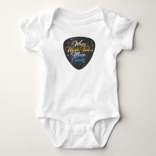 where words fail..music speaks baby bodysuit