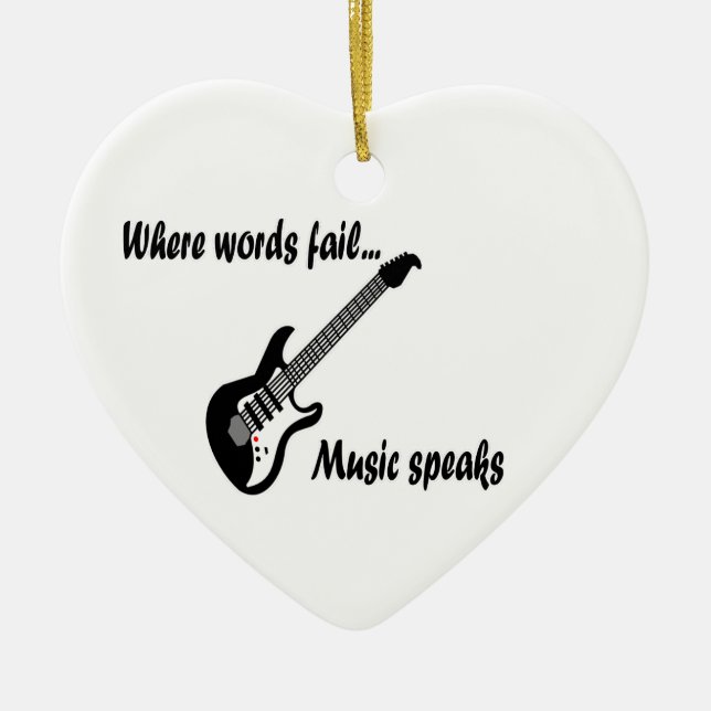 Where Words Fail, Music Speaks Ceramic Tree Decoration (Front)