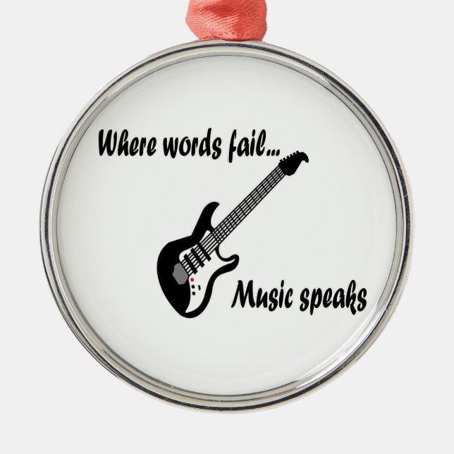 Where Words Fail, Music Speaks Metal Tree Decoration (Front)