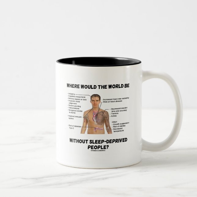 Where Would The World Be Without Sleep-Deprived Two-Tone Coffee Mug (Right)