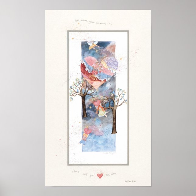 Where Your Treasure Is, 9" x 15" self matted print (Front)