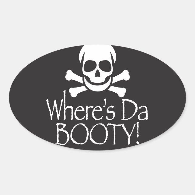 Where's Da Booty Oval Sticker (Front)