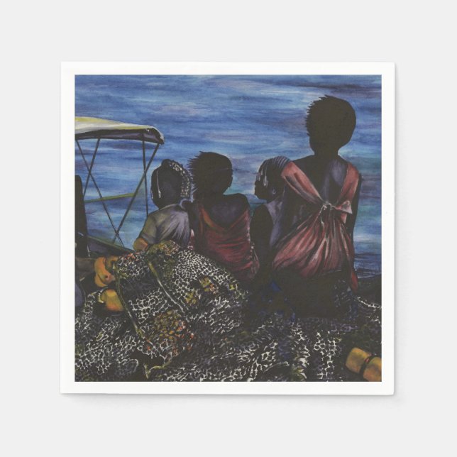 Where's Daddy? Harbour Island, Bahamas Napkin (Front)