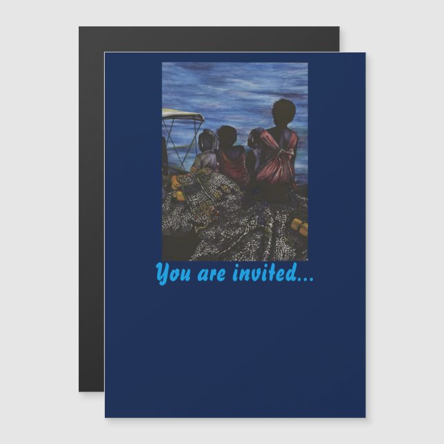 Where's Daddy? Harbour Island Magnetic Invitation (Front/Back)