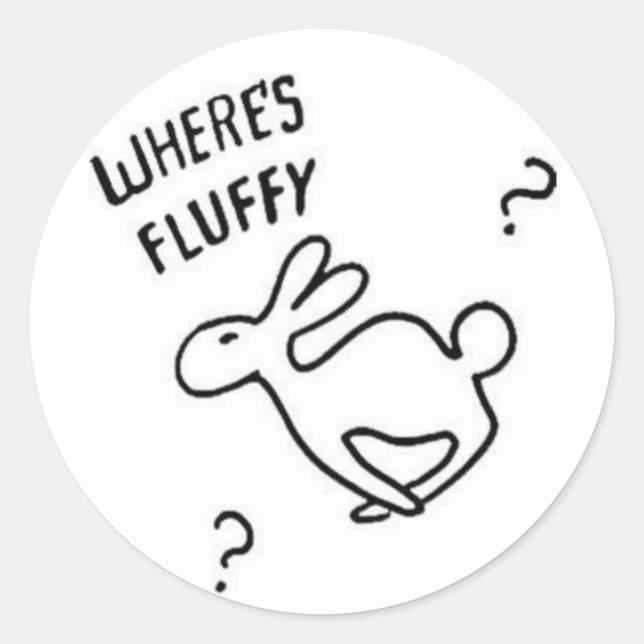 Where's Fluffy? Classic Round Sticker (Front)