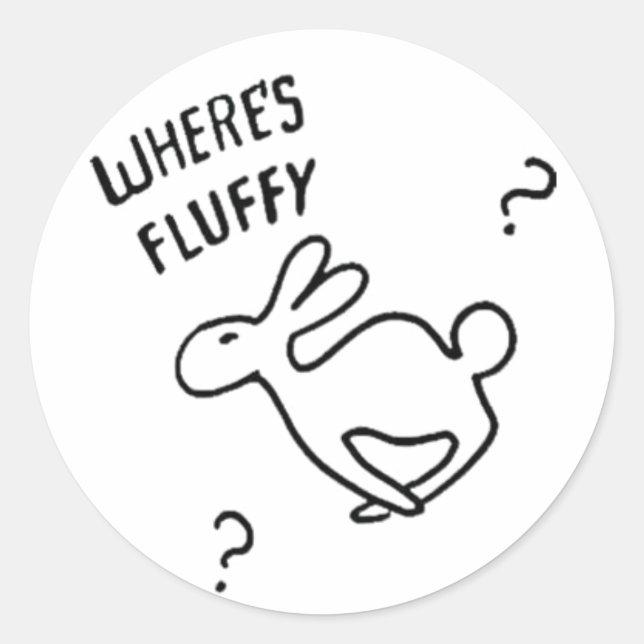 Where's Fluffy? Classic Round Sticker (Front)