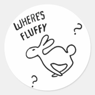 Where's Fluffy? Classic Round Sticker