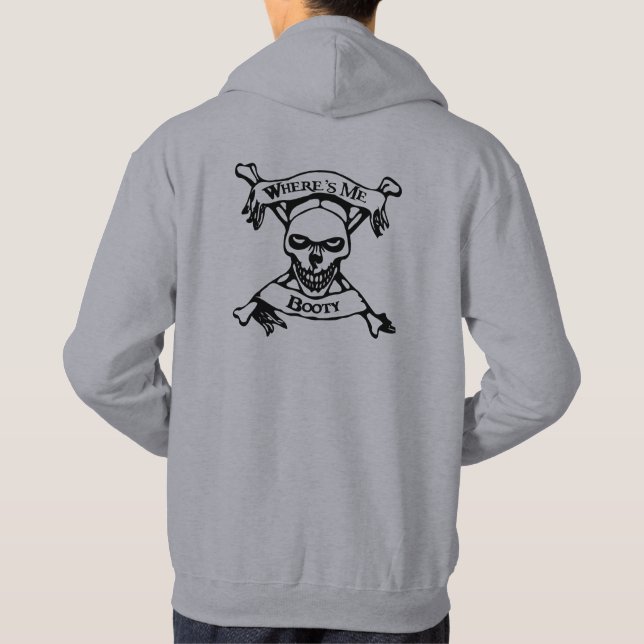 Where's Me Booty Skull and Crossbones Hoodie (Back)
