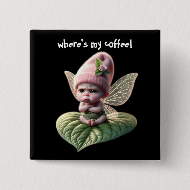 Where's My Coffee! 15 Cm Square Badge (Front)
