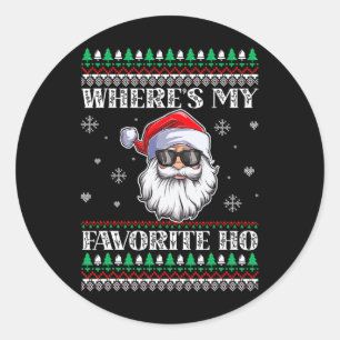 Where's-my Favorite Ho Christmas Season Classic Round Sticker