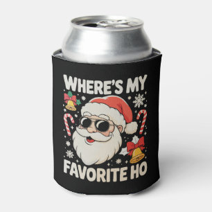 Where's My Favourite Ho Naughty Santa Claus Xmas Can Cooler
