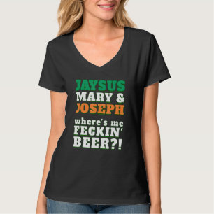 Where's My FECKING BEER Funny Irish Cuss Word Shir T-Shirt