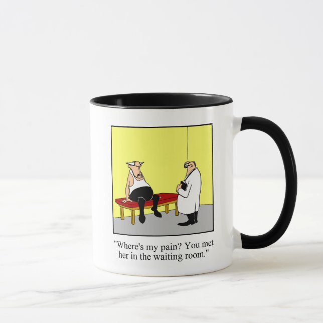 "Where's My Pain?" Humour Mug Gift (Right)