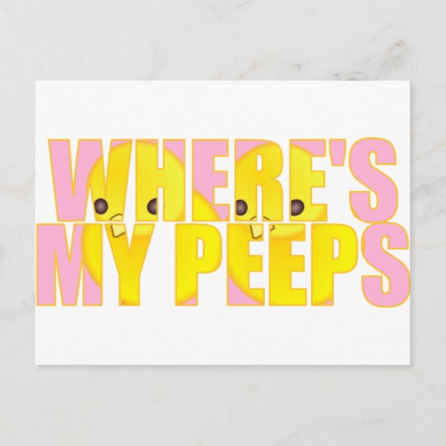 Where's My Peeps? Postcard (Front)