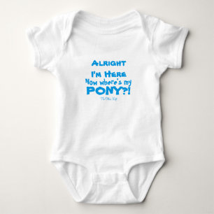 Where's My Pony in Blue Baby Bodysuit