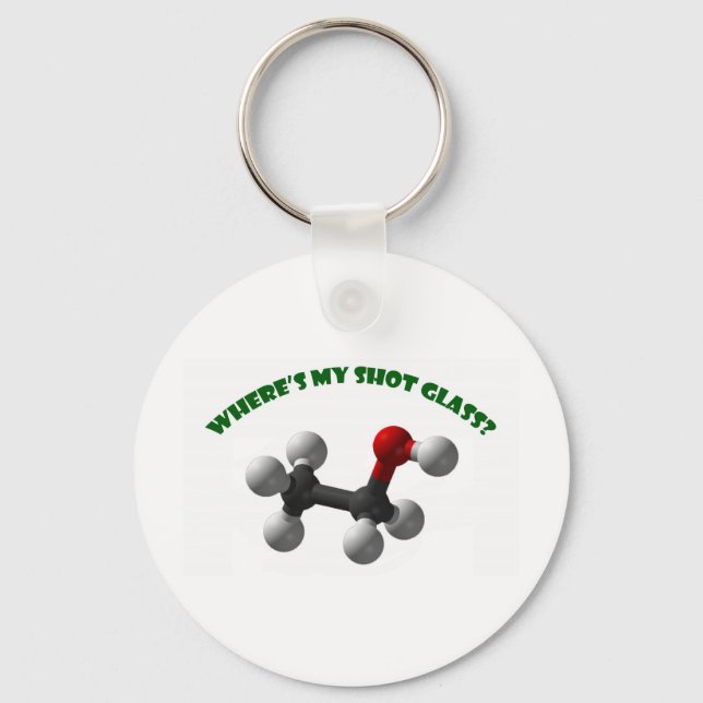 Where's My Shot Glass-Ethanol Key Ring (Front)