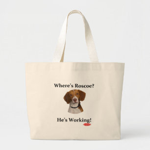 Where's Roscoe? Large Tote Bag