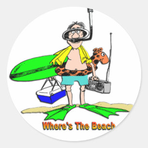 Where's The Beach Classic Round Sticker