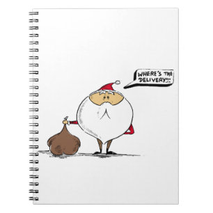 Where's the delivery Christmas Santa Notebook