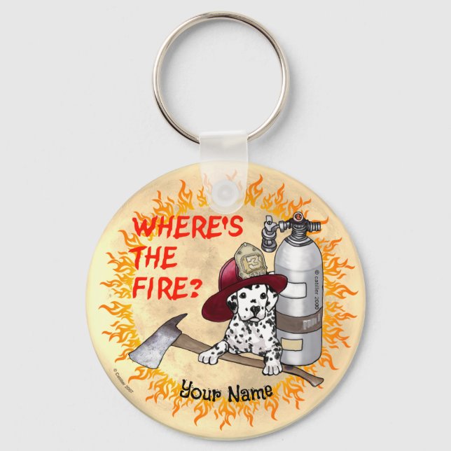 Wheres the Fire Firefighter Key Ring (Front)