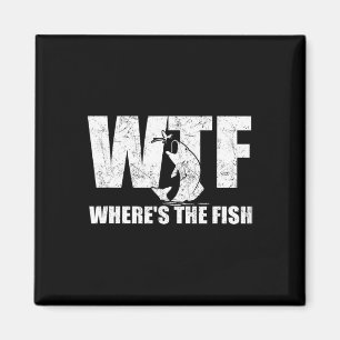 Where's The Fish Mens Funny Fishing Gifts Fathers  Magnet