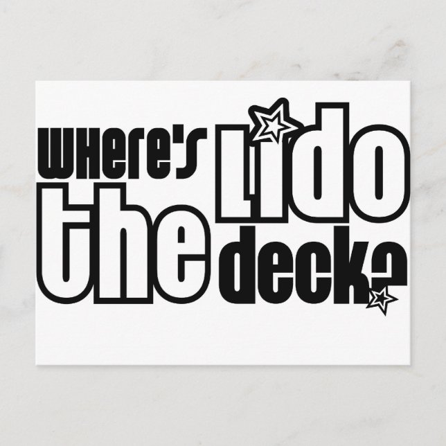 Where's the Lido Deck? Postcard (Front)