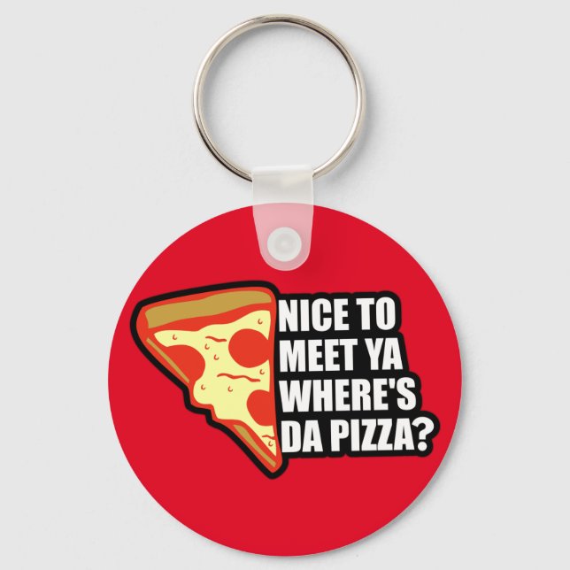 Where's the Pizza Key Ring (Front)
