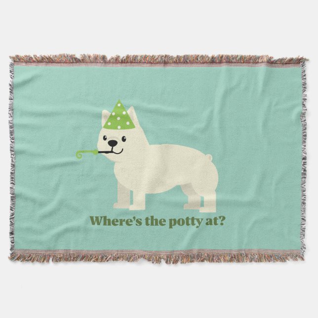 Where's the potty at? throw blanket (Front)