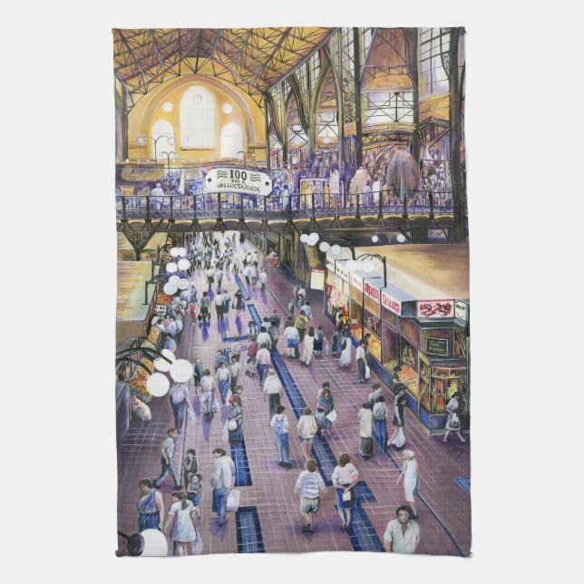 Where's the Water Closet? Budapest Tea Towel (Vertical)